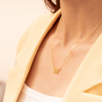 925 Sterling Silver Heart Two Initial Necklace