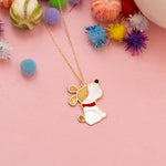 925 Sterling Silver Enamel Snoopy Necklace