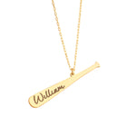 925 Sterling Silver Baseball Bat Name Necklace