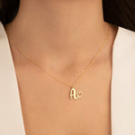 925 Sterling Silver Initial Necklace With Heart