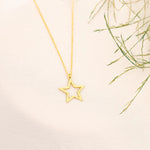 925 Sterling Silver İçi Boş Star Necklace