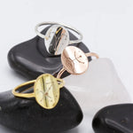 925 Sterling Silver Gold Star Signet Dainty Ring