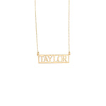 925 Sterling Silver Di̇kdörtgen Çerçeve İçi̇ İsi̇m Necklace