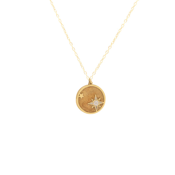 925 Sterling Silver North Star Necklace (Engraved)