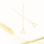 925 Sterling Silver Threader Triangle Chain Earrings