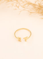 925 Sterling Silver Two Initial Ring