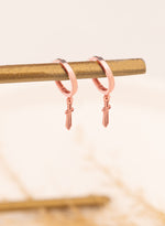925 Sterling Silver Hoop Blade Earrings
