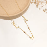 925 Sterling Silver Personalized Two Name Necklace With Heart