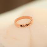 925 Sterling Silver Personalized Slim Engraved Ring
