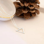 925 Sterling Silver Ters Üçgen Necklace