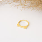925 Sterling Silver Flat Top Thick Bar Ring