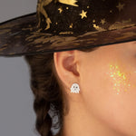 925 Sterling Silver Enamel Ghost Tiny Studs 1