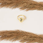 925 Sterling Silver Yoga Symbol Tiny Gold Ring