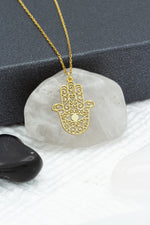 925 Sterling Silver Hand Of Hamsa Necklace