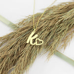 925 Sterling Silver Initial Necklace With Heart
