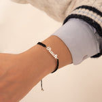 925 Sterling Silver Adjustable Name Rope Bracelet