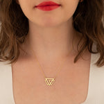 925 Sterling Silver Triple Triangle Necklace
