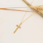 925 Sterling Silver Custom Name Gold Cross Necklace