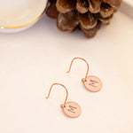 925 Sterling Silver Round Circle Initial Letter Earrings