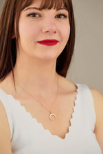925 Sterling Silver Crescent Moon Necklace