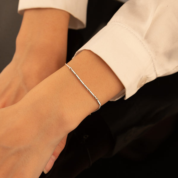 925 Sterling Silver Morse Code Bracelet
