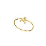 925 Sterling Silver Personalized Gold Bead Chain Ring(Zi̇nci̇ri̇ Cs40015)