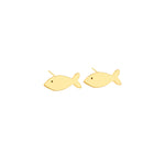 925 Sterling Silver Gold Fish Stud Earrings
