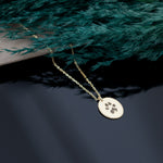 925 Sterling Silver Round Circle Plaka Köpek Pati̇si̇