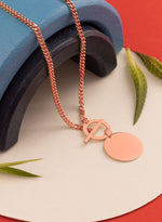 925 Sterling Silver Circle And Bar Y Necklace