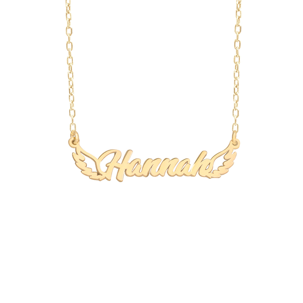925 Sterling Silver Wing Name Necklace