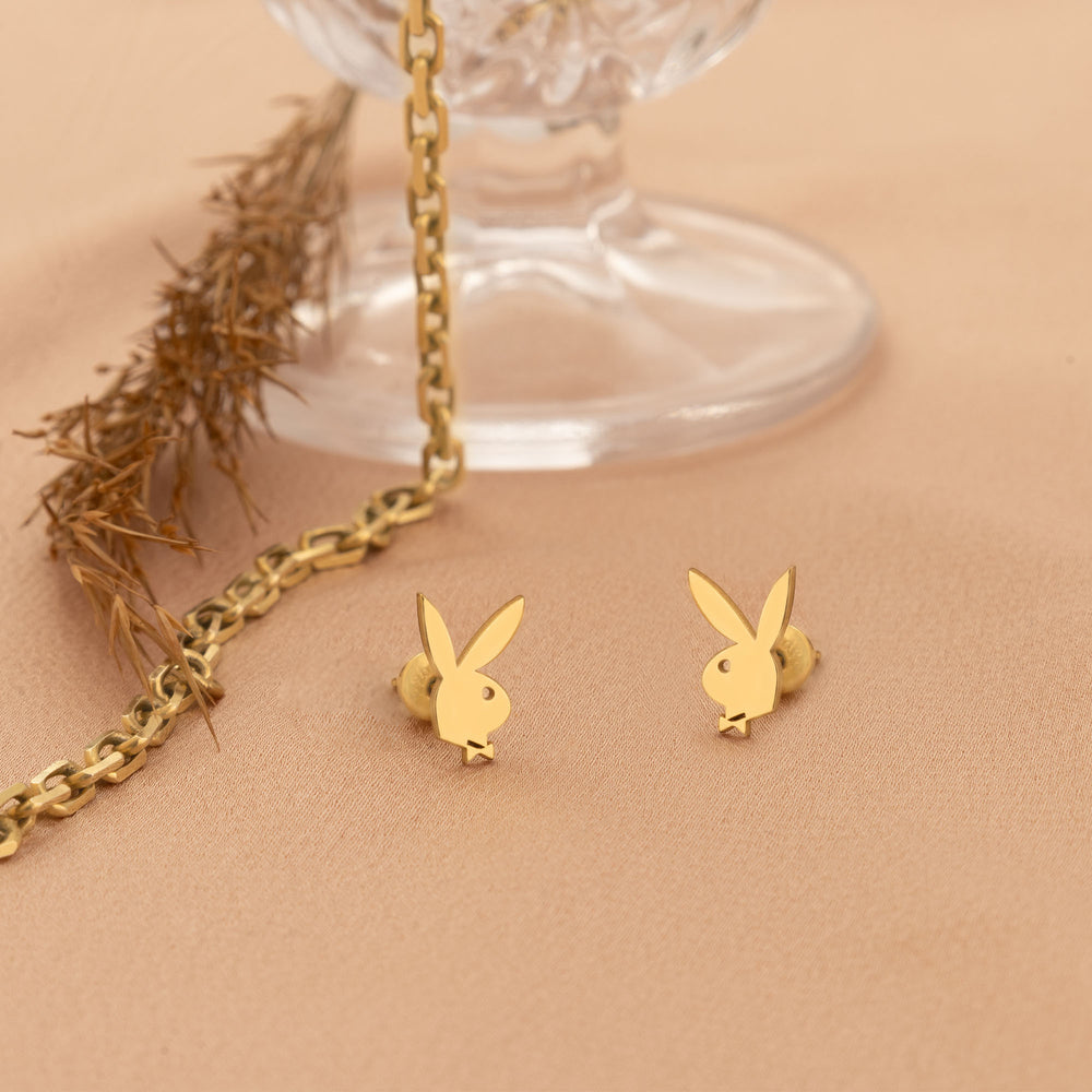 925 Sterling Silver Playboy Bunny Studs