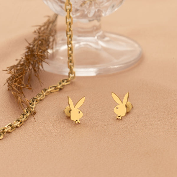 925 Sterling Silver Playboy Bunny Studs