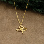 925 Sterling Silver Lotus Flower Necklace,