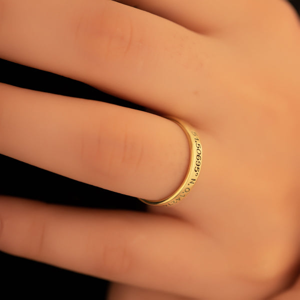 925 Sterling Silver Coordinates Ring