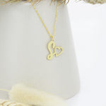 925 Sterling Silver Initial Necklace With Heart