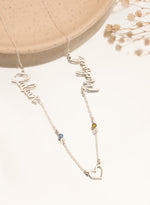 925 Sterling Silver Personalized Two Name Necklace With Heart