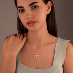 925 Sterling Silver Name Cross With Birthstones Necklace