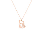 925 Sterling Silver Origami Cat Necklace