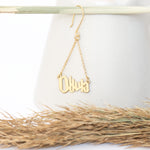 925 Sterling Silver Wizard Harry P. Font Name Dangle & Drop Earring