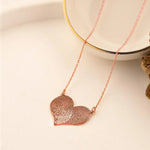 925 Sterling Silver Heart Iki Parmak Izi Necklace
