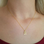 925 Sterling Silver Old English Inital Necklace