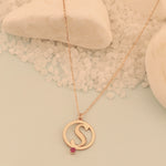 925 Sterling Silver Initial And Birthstone Necklaces