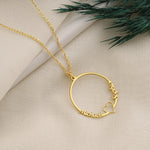 925 Sterling Silver Heart Ring Necklace With Names