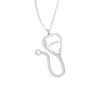 925 Sterling Silver Stethoscope Name Necklace