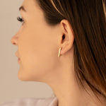 925 Sterling Silver Kenarlari Domed Üçgen Earrings