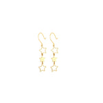 925 Sterling Silver Triple Star Drop Earrings