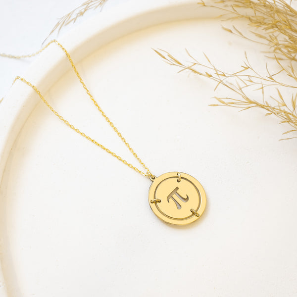 925 Sterling Silver Greek Initial Necklace