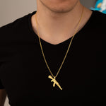 925 Sterling Silver Force Chain Gun Pendant