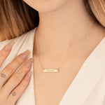 925 Sterling Silver Custom Engraved Bar Necklace