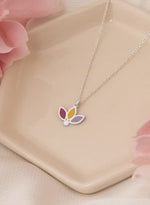 925 Sterling Silver 3 Leaf Lotus Necklace